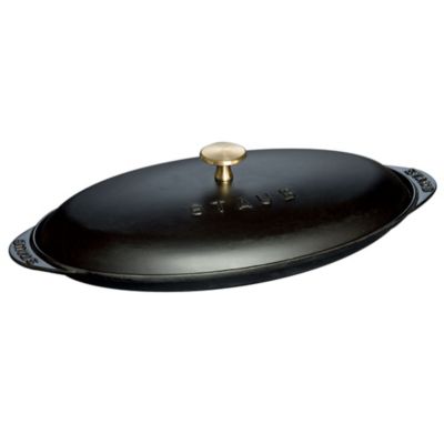 Staub 14.5-Inch Covered Fish Pan in Matte Black