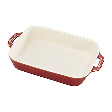 Staub&reg; 1.25 qt. Rectangular Baking Dish in Rustic Red. View a larger version of this product image.