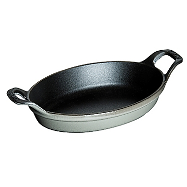 Staub 2.25 qt. Oval Baking Dish in Graphite Grey. View a larger version of this product image.