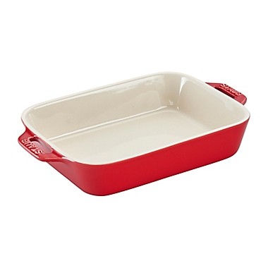 Staub 1.25-Quart Rectangular Baking Dish in Cherry Red. View a larger version of this product image.