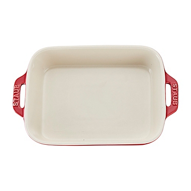 Staub 1.25-Quart Rectangular Baking Dish in Cherry Red. View a larger version of this product image.