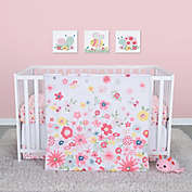 Sammy &amp; Lou 4-Piece Floral Sprinkles Crib Bedding Set in Pink/Yellow