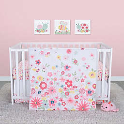 Sammy & Lou 4-Piece Floral Sprinkles Crib Bedding Set in Pink/Yellow