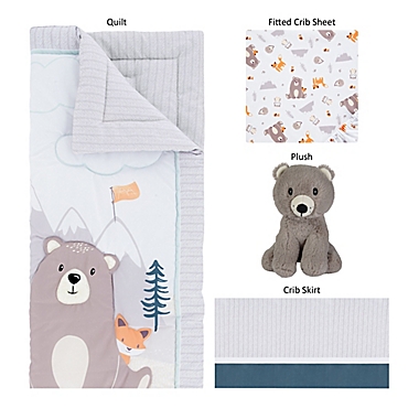 Sammy &amp; Lou 4-Piece Bear and Buddies Crib Bedding Set in Navy/Blue. View a larger version of this product image.