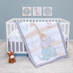 Sammy & Lou 4-Piece Safari Babies Crib Bedding Set in Blue/Teal