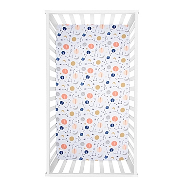 Sammy &amp; Lou 4-Piece Cosmic Rocket Crib Bedding Set in Navy/Orange. View a larger version of this product image.