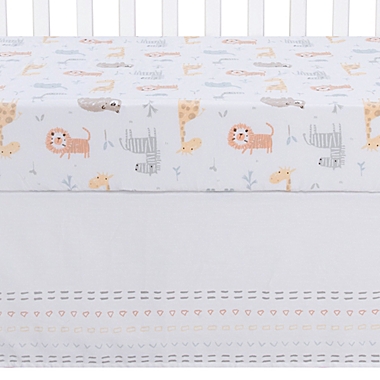 Trend Lab&reg; 3-Piece Crayon Jungle Cotton Crib Bedding Set in Grey/Orange. View a larger version of this product image.