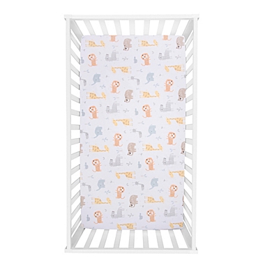 Trend Lab&reg; 3-Piece Crayon Jungle Cotton Crib Bedding Set in Grey/Orange. View a larger version of this product image.