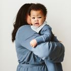 Alternate image 1 for goumi 2-Pack Reversible Bandana Bibs in Stripe Gray/Midnight