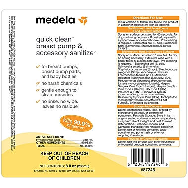 Medela&reg; 8 oz Quick Clean Breast Pump &amp; Accessory Sanitizer Spray. View a larger version of this product image.