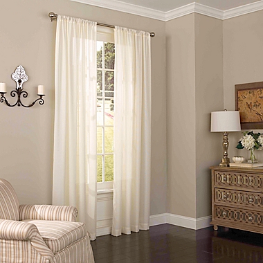 Eclipse Chelsea Light Filtering Rod Pocket Sheer 84-inch Window Curtains in Ivory (Single). View a larger version of this product image.