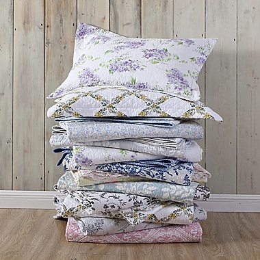 Laura Ashley&reg; Ahoy Reversible 3-Piece Full/Queen Quilt Set in Bright Blue. View a larger version of this product image.