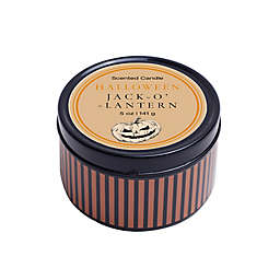 Halloween Jack-O-Lantern Tin Candle in Black