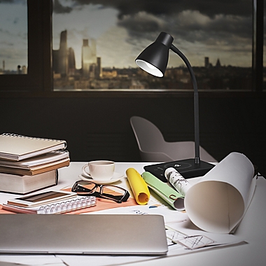 OttLite&reg; Infuse LED Desk Lamp with Wireless Charging in Black. View a larger version of this product image.
