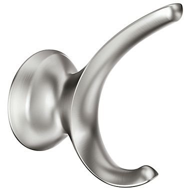 Moen&reg; Darcy Press &amp; Mark Double Robe Hook in Brushed Nickel. View a larger version of this product image.