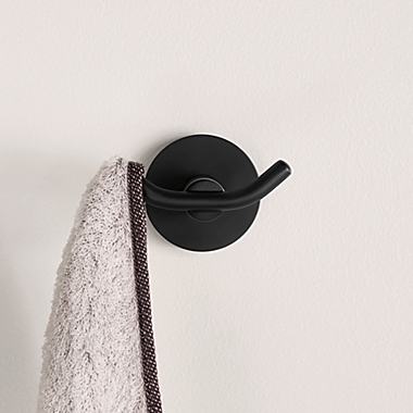 Moen&reg; Arlys Double Robe Hook in Matte Black. View a larger version of this product image.