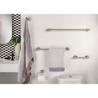 Moen&reg; Arlys 9.25-Inch Hand Towel Bar in Brushed Nickel. View a larger version of this product image.