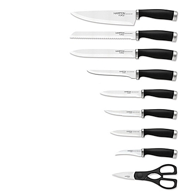 Hampton Forge&reg; Epicure 15-Piece Soft Grip Knife Block Set in Black. View a larger version of this product image.