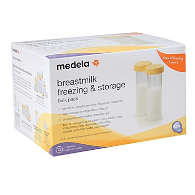 Medela&reg; Breast Milk Freezing and Storage 2.7oz Containers with Lids Set of 12. View a larger version of this product image.