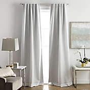 Martha Stewart Park Avenue Rod Pocket 100% Blackout Window Curtain Panels in White (Set of 2)