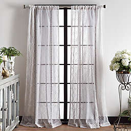 Martha Stewart Lynx 84-Inch Rod Pocket Window Curtain Panels in Silver (Set of 2)