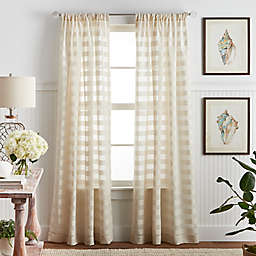 Martha Stewart Sandy Sheer 84-Inch Poletop Window Curtain Panels in Ivory (Set of 2)