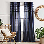 Martha Stewart Water&#39;s Edge 95-Inch Tufted Backtab Curtain Panels in Navy (Set of 2)