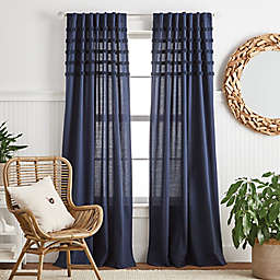 Martha Stewart Water's Edge 84-Inch Tufted Backtab Curtain Panels in Navy (Set of 2)