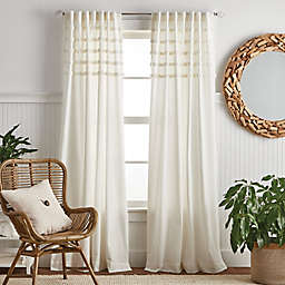 Martha Stewart Water's Edge 84-Inch Tufted Backtab Curtain Panels in White (Set of 2)