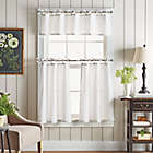 Alternate image 0 for Martha Stewart Pinstripe Plaid Valance and Window Curtain Tier Pair Set in White/Black