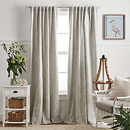 Martha Stewart Bandana 84-Inch Rod Pocket 100% Blackout Window Curtain Panels in Grey (Set of 2)
