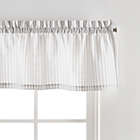 Alternate image 1 for Martha Stewart Ticking Stripe Valance and Window Curtain Tier Pair Set in White/Grey