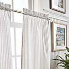 Alternate image 3 for Martha Stewart Ticking Stripe Valance and Window Curtain Tier Pair Set in White/Grey