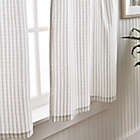Alternate image 4 for Martha Stewart Ticking Stripe Valance and Window Curtain Tier Pair Set in White/Grey