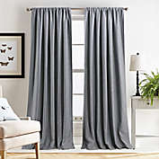Martha Stewart Clarkson 84-Inch Rod Pocket Darkening Curtain Panels in Grey (Set of 2)