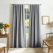 Martha Stewart Bedford Woven Plaid Backtab 100% Blackout Window Curtain Panels (Set of 2)