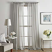 Martha Stewart Glacier Rod Pocket Sheer Window Curtain Panels in Silver (Set of 2)
