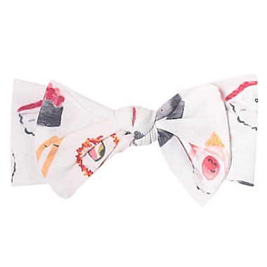 Copper Pearl Size 0-4M Baja Bow Headband in White. View a larger version of this product image.