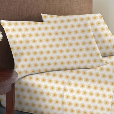 Wild Sage&trade; Brushed Cotton 225-Thread-Count Sun Print Twin XL Sheet Set in Yellow