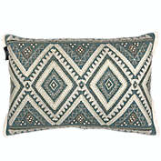Mod Lifestyles Beaded Diamonds 14-Inch x 20-Inch Decorative Pillow in Blue/Ivory
