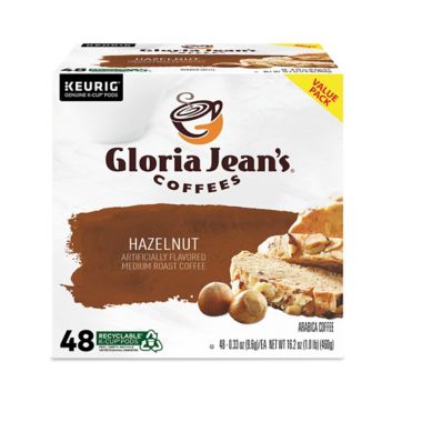 Gloria Jean&#39;s&reg; Hazelnut Flavored Coffee Keurig&reg; K-Cup&reg; Pods 48-Count. View a larger version of this product image.