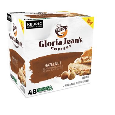 Gloria Jean&#39;s&reg; Hazelnut Flavored Coffee Keurig&reg; K-Cup&reg; Pods 48-Count. View a larger version of this product image.