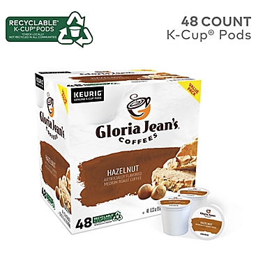 Gloria Jean&#39;s&reg; Hazelnut Flavored Coffee Keurig&reg; K-Cup&reg; Pods 48-Count. View a larger version of this product image.