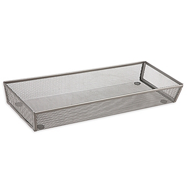 Squared Away&trade; 6-Inch x 15-Inch Mesh Drawer Organizer in Matte Nickel. View a larger version of this product image.
