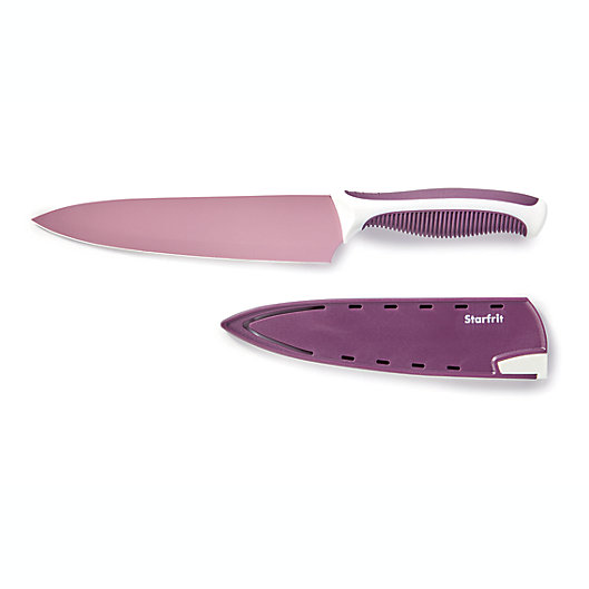 Alternate image 1 for Starfrit 8-Inch Chef's Knife with Sharpening Sheath in Purple