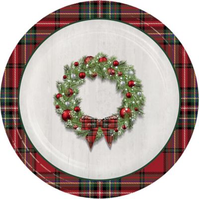 Bee &amp; Willow&trade; 12-Count Holiday Wreath Paper Lunch Plates