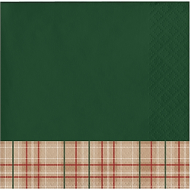 Bee &amp; Willow&trade; 20-Count Christmas Plaid Tree Paper Beverage Napkins. View a larger version of this product image.