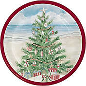 12-Count Coastal Christmas Tree Paper Lunch Plates