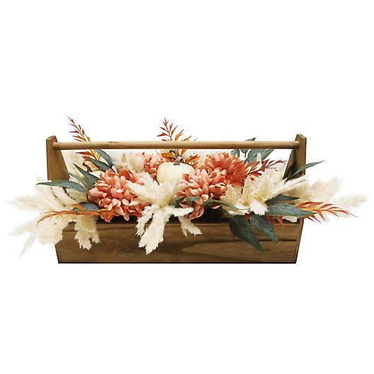 Alternate image 1 for Bee & Willow™ 9.5-Inch Floral Centerpiece with Wooden Crate