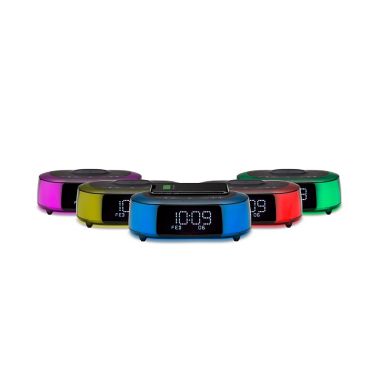 iHome&reg; TimeBoost Glow Alarm Clock in Black with Qi Wireless Charging and USB Port. View a larger version of this product image.